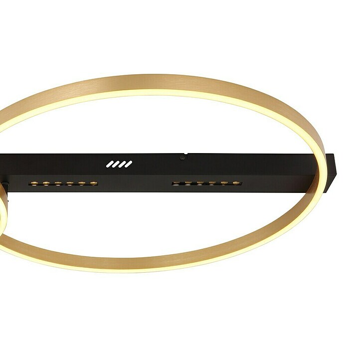 Globo LED-Deckenleuchte Luffy (54 W, L x B x H: 930 x 585 x 102 mm, Schwarz/Gold, Matt, Warmweiß) | BAUHAUS