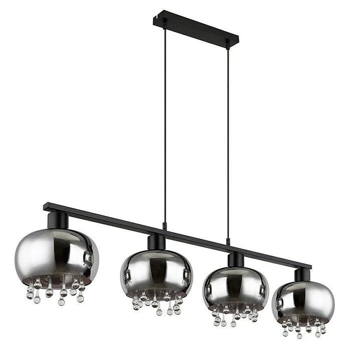 Globo Pendelleuchte Corry (L x B x H: 1 140 x 210 x 1 200 mm, Glas, Rauchfarbig, Schwarz, E27) | BAUHAUS