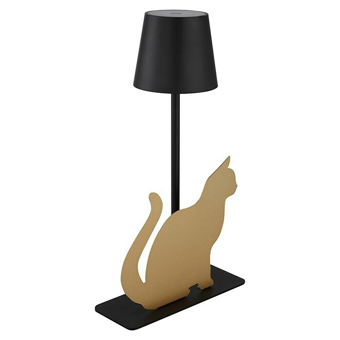 Globo LED-Tischleuchte Furri Katze (3 W, L x B x H: 200 x 106 x 347 mm, Schwarz/Gold, Matt, IP44) | BAUHAUS
