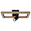 Globo Deckenleuchte Mandera (16 W, L x B x H: 500 x 200 x 145 mm, Schwarz/Holzoptik) | BAUHAUS