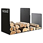 Holzkorb Wood duo (85,5 x 35 x 49,5 cm, Stahlblech, Schwarz)