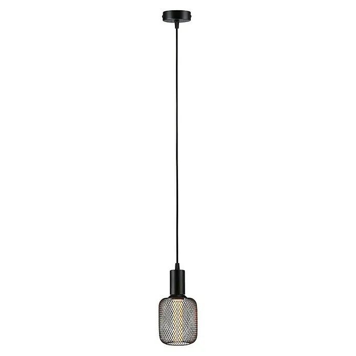 Paulmann Pendelleuchte Ravi - 60 W, Ø x L: 8 x 150 cm, Schwarz, E27 - Metall-Hängelampe mit einem schwarzen Stab, der von der Decke hängt und ein angenehmes Licht im Raum verbreitet.