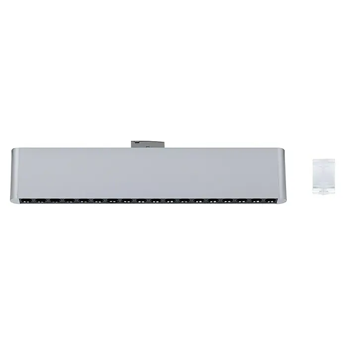 Paulmann URail LED-Lichtleiste Zelos - L x B x H: 2,3 x 37,2 x 7,4 cm, Lichtfarbe: Neutralweiß, Chrom matt - Ansicht einer Rackmount-Stromverteilungseinheit (PDU) mit mehreren Steckdosen für die Stromversorgung von Geräten in Serverräumen.