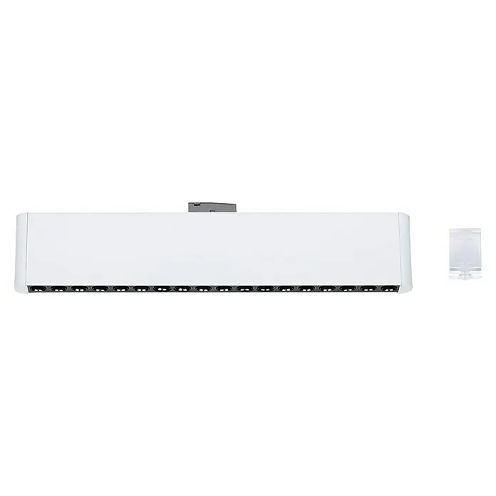 Paulmann URail LED-Lichtleiste Zelos - L x B x H: 2,3 x 37,2 x 7,4 cm, Lichtfarbe: Neutralweiß, Signalweiß - Eine Nahaufnahme einer weißen LED-Leuchte mit mehreren Lampen. Ideal für moderne Beleuchtung und energieeffiziente Lösungen.