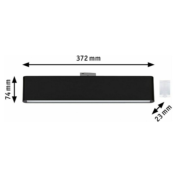 Paulmann URail Lámpara fluorescente LED Ceris (L x An x Al: 2,3 x 37,2 x 7,4 cm, Color de luz: Blanco cálido, Negro mate, 3.000 K) | BAUHAUS