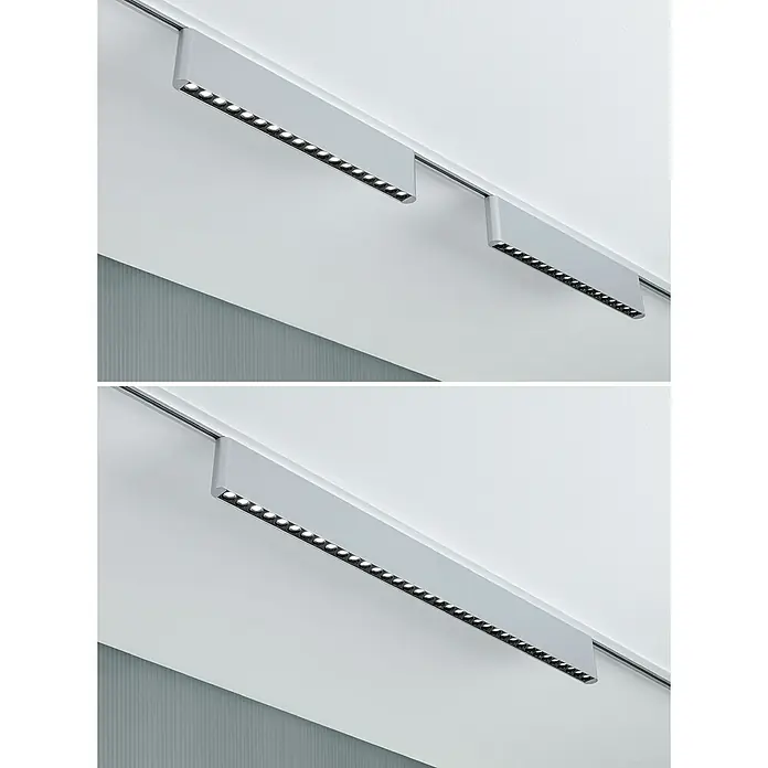 Paulmann URail LED-Lichtleiste Zelos - L x B x H: 2,3 x 37,2 x 7,4 cm, Lichtfarbe: Neutralweiß, Chrom matt - Deckenleuchten mit LED-Schienenstrahlern. Minimalistisches Design für moderne Innenräume, ideal für gezielte Beleuchtung.