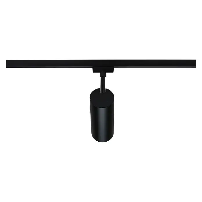 Paulmann URail LED-Spot Theron - 13 W, Schwarz, Warmweiß, 6,2 x 20 cm, 3.000 K - Nahaufnahme einer schwarzen Schienenleuchte, die modernes Design und Funktionalität vereint. Ideal für stilvolle Innenräume.