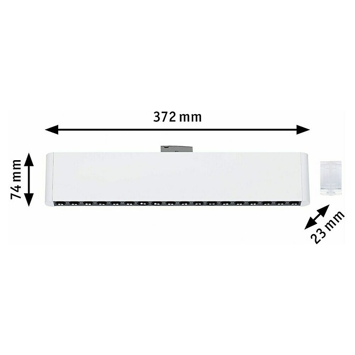 Paulmann URail Lámpara fluorescente LED Zelos (L x An x Al: 2,3 x 37,2 x 7,4 cm, Color de luz: Blanco neutro, Blanco) | BAUHAUS