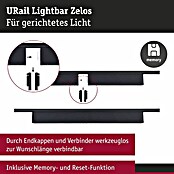 Paulmann URail LED-Lichtleiste Zelos (L x B x H: 2,3 x 37,2 x 7,4 cm, Lichtfarbe: Warmweiß, Schwarz matt) | BAUHAUS