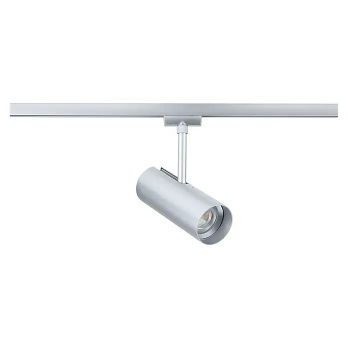 Paulmann URail LED-Spot Theron - 13 W, Chrom matt, Warmweiß, 6,2 x 20 cm, 3.000 K - Silberner LED-Strahler an einer Schiene montiert, ideal für flexible Beleuchtungslösungen in modernen Räumen.