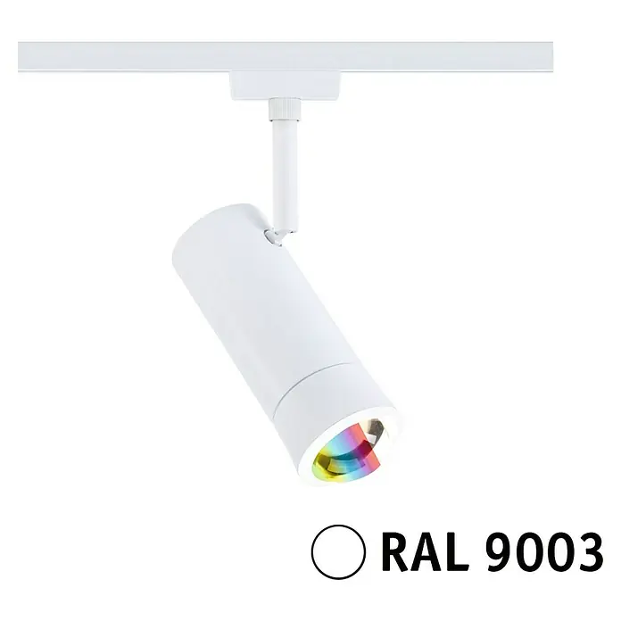Paulmann URail LED-Spot Tarie - 5,5 W, 6 x 16,05 cm, Signalweiß - Weißer LED-Strahler zur Montage an einer Schiene, ideal für moderne Beleuchtungslösungen. Das Licht ist farbig und wirkt sehr ansprechend.