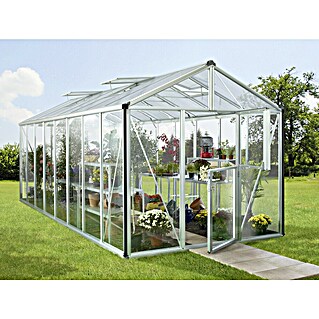 Vitavia Gewächshaus Zeus 15700 Plus (Außenmaß inkl. Dachüberstand (B x T): 256 x 614 cm, 3 mm, Aluminium)
