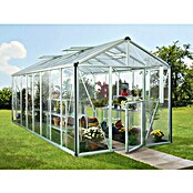 Vitavia Gewächshaus Zeus 15700 (6,12 x 2,56 x 2,5 m, Farbe: Aluminium, Einscheibensicherheitsglas (ESG), 3 mm)