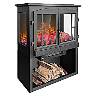 Fulmo Chimenea eléctrica Manchester (2.000 W, Negro, 30 x 59,9 x 76,5 cm)