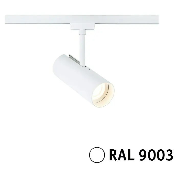 Paulmann URail LED-Spot Theron - 13 W, Signalweiß, Warmweiß, 6,2 x 20 cm, 3.000 K - Weiße Schienenleuchte mit zylindrischem Strahler. Perfekt für moderne Innenräume, bietet zielgerichtete Beleuchtung und elegantes Design.