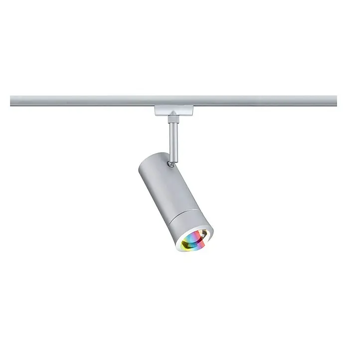 Paulmann URail LED-Spot Tarie - 5,5 W, 6 x 16,05 cm, Chrom - Silberner LED-Strahler an einer Schiene, der farbiges Licht ausstrahlt. Für flexible Beleuchtungslösungen im Innenbereich.