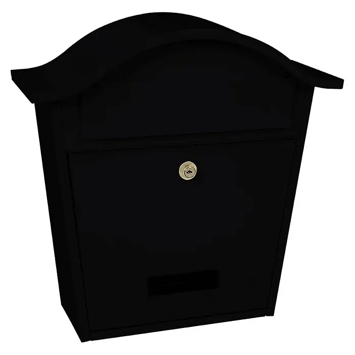 Proregal Wandbriefkasten Tatifan aus verzinktem Stahl - Schwarz, Stahl - Schwarzer Briefkasten mit Schloss und Einwurfschlitz für Post, ideal für den Außenbereich und sicheren Empfang von Briefen.