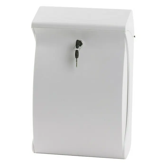 Proregal Wandbriefkasten aus Kunststoff - Weiß, Kunststoff - Elegantes, weißes Postfach mit Schlüssel für sichere Postzustellung. Ideal für den Außenbereich.