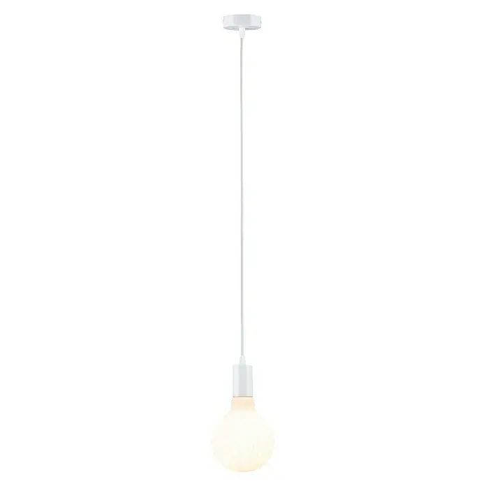 Paulmann Pendelleuchte Ravi - 60 W, Ø x L: 8 x 150 cm, Weiß, E27 - Weiße Pendelleuchte mit einer kugelförmigen Lampenschirm für eine helle und moderne Beleuchtung. Ideal für Esszimmer oder Küchen.