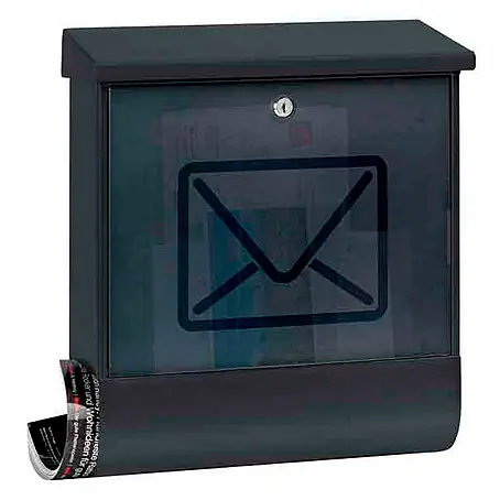 Proregal  Wandbriefkasten Lucenta aus Edelstahl mit transparentem Tür & Zeitungsfach