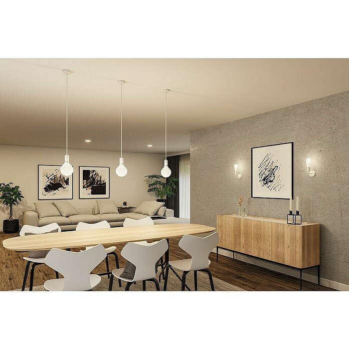 Paulmann Lámpara colgante WD Ravi (60 W, Ø x L: 8 x 150 cm, Blanco, E27) | BAUHAUS