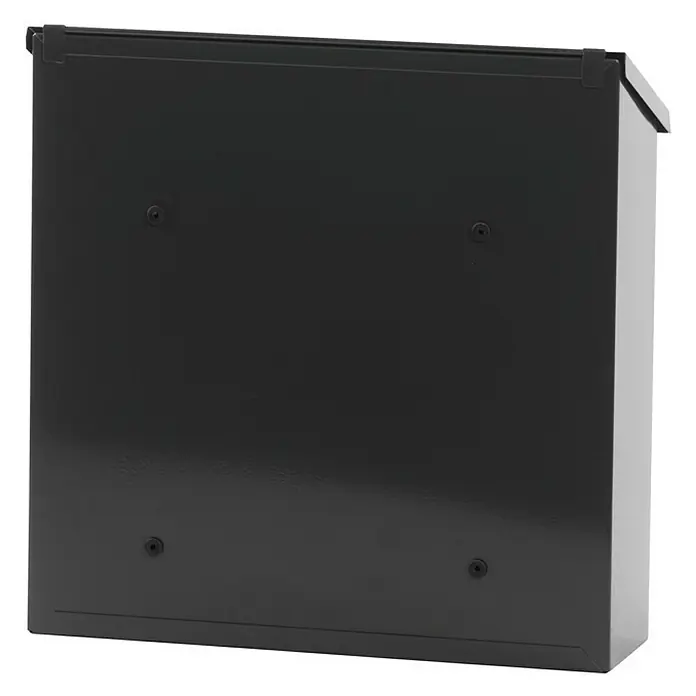 Proregal Wandbriefkasten Malagan mit Zylinderschloss - Anthrazit, Metall - Abgebildeter schwarzer Briefkasten zur Wandmontage mit klaren Linien und schlichtem Design für den Außenbereich.