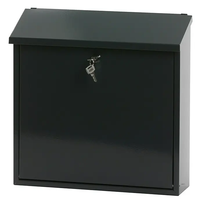 Proregal Wandbriefkasten Malagan mit Zylinderschloss - Anthrazit, Metall - Abbildung eines abschließbaren Briefkastens, ideal für sichere Postzustellung.