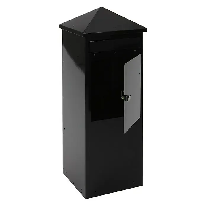 Proregal Wandbriefkasten aus Metal - L x B x H: 39 x 39 x 108 cm, Schwarz, Metall - Schwarzer Briefkasten mit aufklappbarer Tür. Der Briefkasten ist aus robustem Material gefertigt und bietet genügend Platz für Ihre Post.