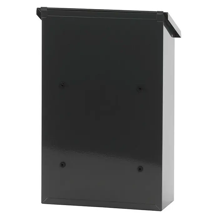 Proregal Wandbriefkasten Toledon mit Schrägdach & Zylinderschloß - Anthrazit, Metall - Schwarzer Wandbriefkasten mit klaren Linien, ideal für stilvolle Postzustellung.