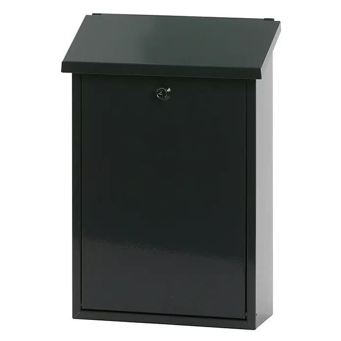 Proregal Wandbriefkasten Toledon mit Schrägdach & Zylinderschloß - Anthrazit, Metall - Schwarzer, abschließbarer Briefkasten mit geneigtem Dach für den Außenbereich zur sicheren Aufbewahrung Ihrer Post vor Wind und Wetter.