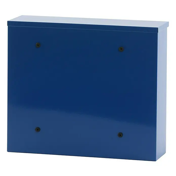 Proregal Wandbriefkasten Granadan aus Stahl mit Einwurfsklappe - Blau, Stahl - Blaue Wandbriefkasten mit vier Befestigungslöchern zur sicheren Montage, ideal für den Außenbereich.