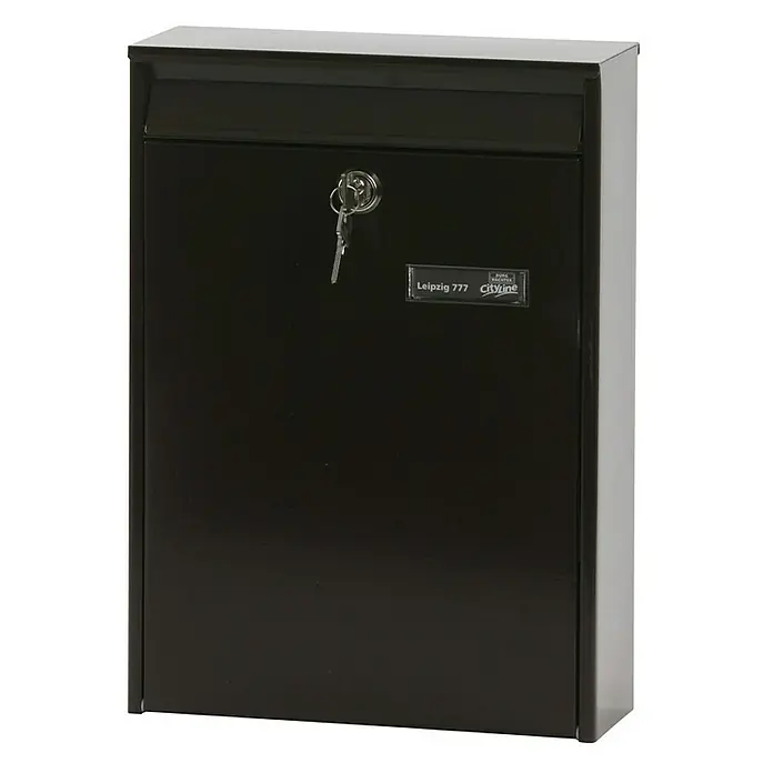 Proregal Wandbriefkasten mit Tür an der Vorderseite - Braun, Metall - Schwarzer Burg Wächter Leipzig 777 CityLine Briefkasten mit Schloss und Schlüssel. Praktisch für den Empfang Ihrer Post.