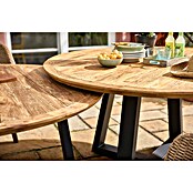 Sunfun Pauline Gartenmöbel-Set (9 -tlg., Aluminium, Teak, Polyrattan, Akazie, Hellbraun/Anthrazit) | BAUHAUS