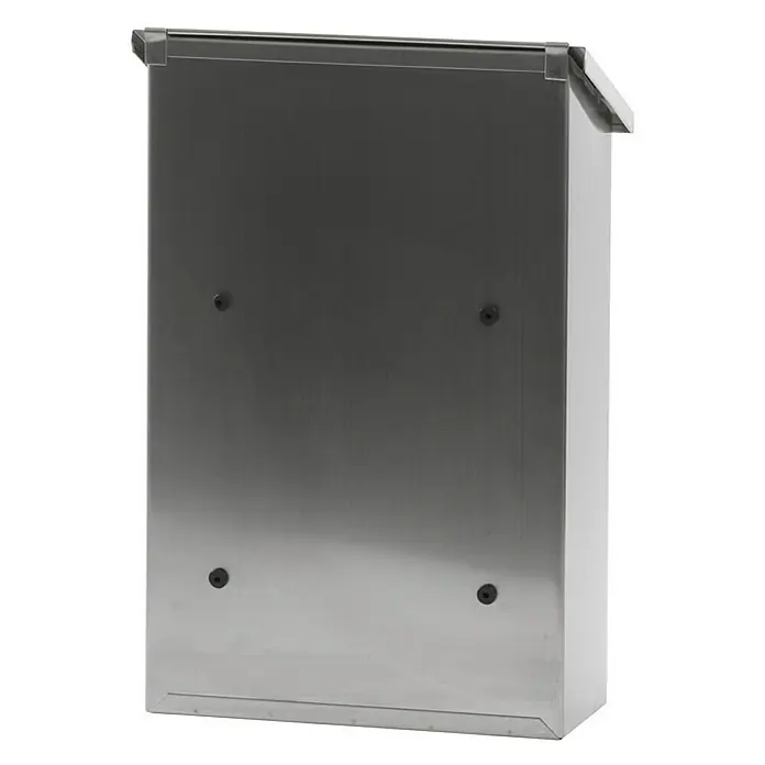 Proregal Wandbriefkasten Toledon mit Schrägdach & Zylinderschloß - Silber, Stahl - Ein moderner Briefkasten aus Edelstahl. Das klare Design und die robuste Bauweise machen ihn zu einem langlebigen Begleiter für jeden Hauseingang.