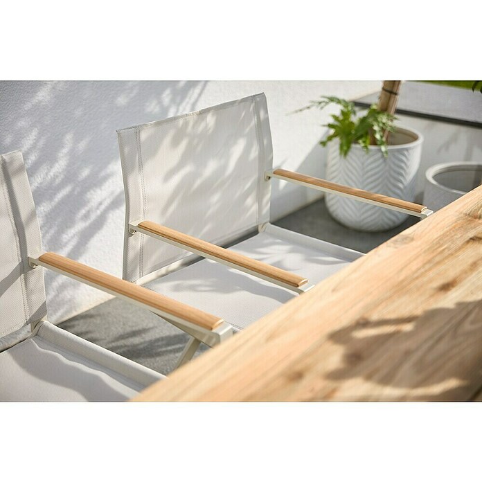 Sunfun Solo Gartenstuhl (Aluminium, Klappbar, Light-Greige, B x T x H: 56 x 51 x 83,5 cm) | BAUHAUS