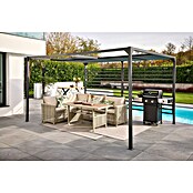 Raffpavillon (B x T: 400 x 300 cm, Farbe Gestell: Schwarz, Farbe Dach: Grau) | BAUHAUS