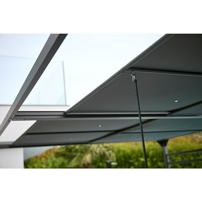 Raffpavillon (B x T: 400 x 300 cm, Farbe Gestell: Schwarz, Farbe Dach: Grau) | BAUHAUS