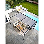 Raffpavillon (B x T: 400 x 300 cm, Farbe Gestell: Schwarz, Farbe Dach: Grau) | BAUHAUS