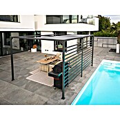 Raffpavillon (B x T: 400 x 300 cm, Farbe Gestell: Schwarz, Farbe Dach: Grau) | BAUHAUS