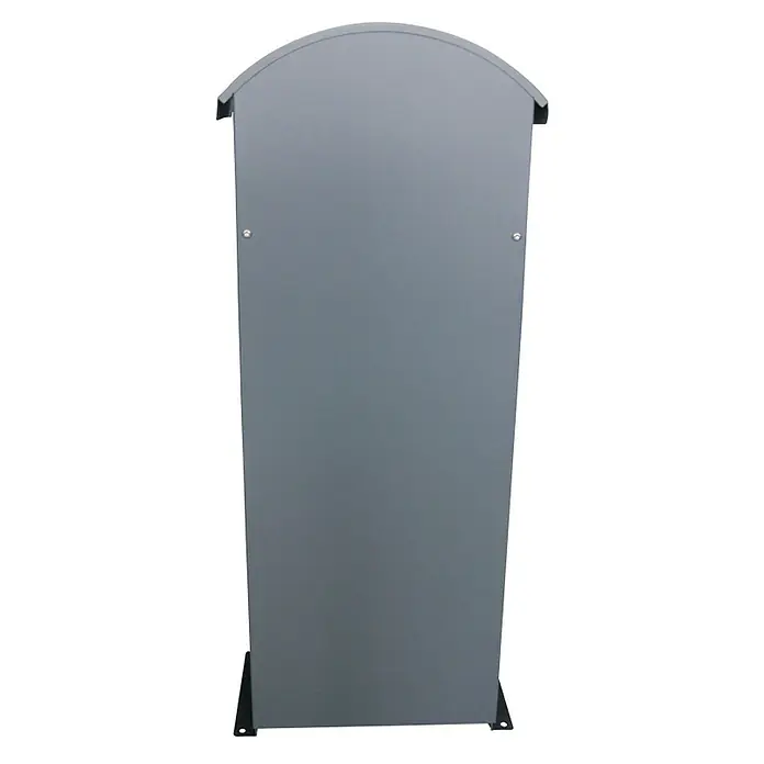 Proregal Standbriefkasten Victorian - Anthrazit, Stahl - Grauer Stahlabfallbehälter mit abgerundeter Oberseite und schwarzem Fuß, ideal für den Außenbereich.