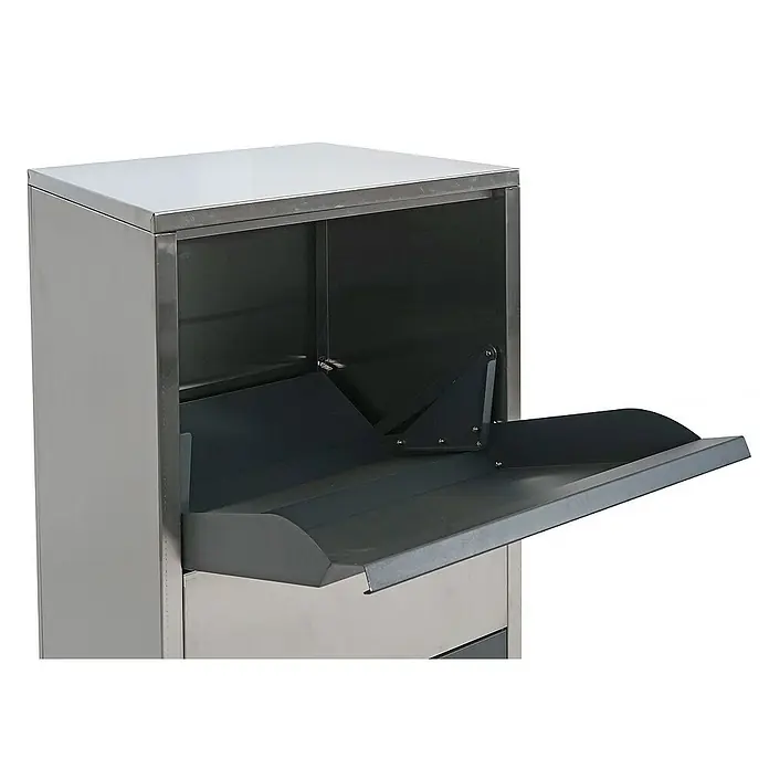 Proregal Standbriefkasten Paketkasten - Edelstahl, Metall, Paketfach - Aufnahme für Tabletts.