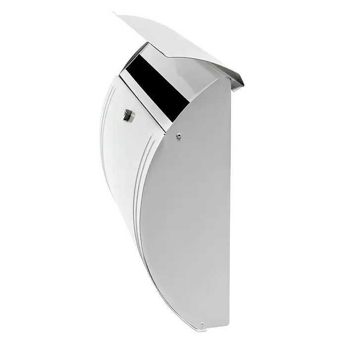 Proregal Wandbriefkasten Modena aus verzinkten Stahl - Weiß, Stahl - Moderne weiße Briefkasten mit Klappe. Der Briefkasten hat ein schlichtes, zeitgemäßes Design und ist ideal für den Außenbereich.