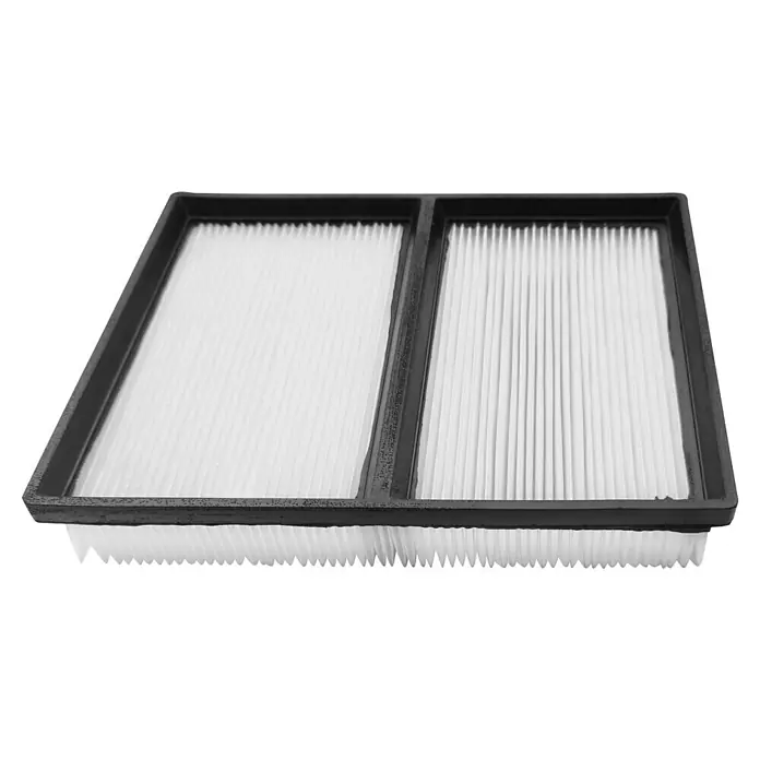 Güde Nass-Trockensauger Pro 30 - 1.800 W, 30 l, Filterreinigung: Vollautomatisch - Luftfilter: Ein rechteckiger, zweigeteilter Luftfilter mit schwarzem Rahmen und gefalteten weißen Filterelementen.