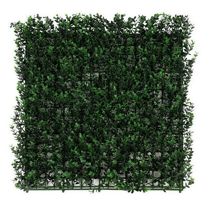Floordirekt Kunstpflanze Pflanzenwand Buxus 50 x 50 cm - Blütenfarbe: Grün, Kunststoff - Quadratische grüne künstliche Hecke, eine realistische und wartungsfreie Dekoration für Innen- und Außenbereiche.