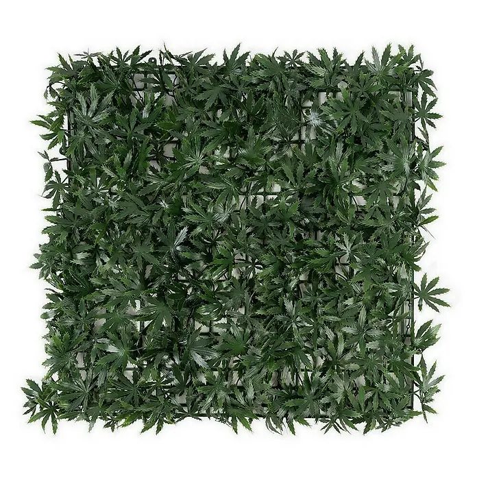 Floordirekt Kunstpflanze Pflanzenwand Maple 50 x 50 cm - Blütenfarbe: Grün, Kunststoff - Künstliche grüne Wandpaneele mit dichtem Blattwerk für eine lebendige und wartungsfreie Dekoration, ideal für Innen- und Außenbereiche.