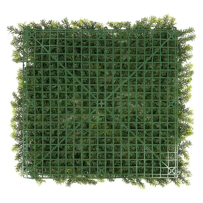 Floordirekt Kunstpflanze Pflanzenwand Houttuynia-Cordata 50 x 50 cm - Blütenfarbe: Grün, Kunststoff - Quadratische grüne Pflanzenmatte für dekorative Zwecke, ideal zur Verschönerung von Wänden und Zäunen mit natürlichem Look.