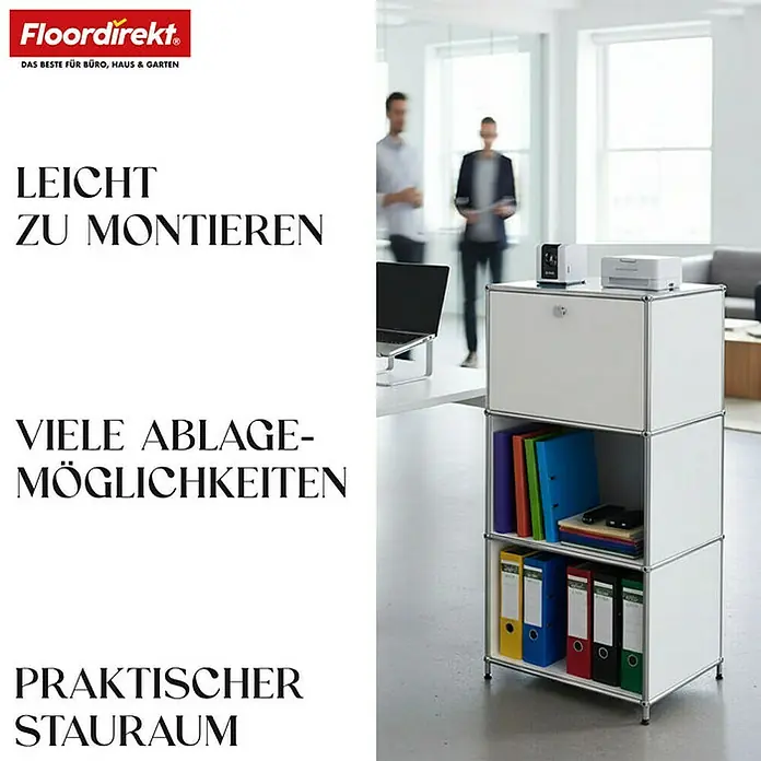 Floordirekt Metallregal Concept Epure MK-107 - 50 x 40 x 121 cm Weiß - Anzahl Böden: 4 Stk., Schrauben, Weiß - Büroregal von Floordirekt, leicht zu montieren, mit viel Stauraum für Büro, Haus und Garten.