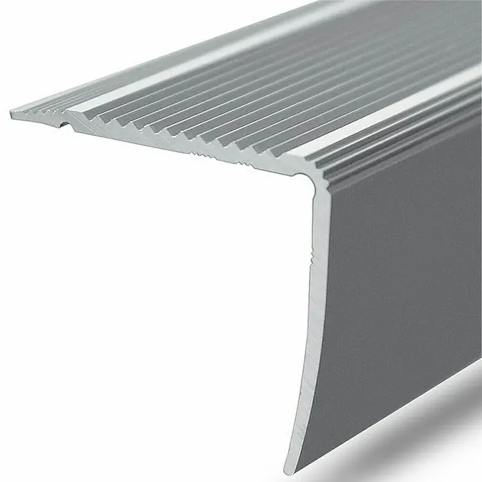 Floordirekt Treppenkantenprofil Integral Vorgebohrt 100 x 3 x 3,5 cm Silber - Aluminium, Silber - Silberne Treppenkantenprofil für mehr Sicherheit. Das robuste Profil schützt Stufen und sorgt für Rutschfestigkeit.