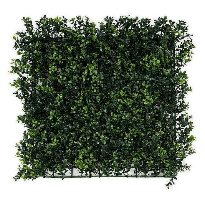 Floordirekt Kunstpflanze Pflanzenwand Boxwood 50 x 50 cm - Blütenfarbe: Grün, Kunststoff - Das Bild zeigt eine quadratische, künstliche grüne Pflanzenwand, die sich ideal zur Dekoration eignet und eine natürliche Atmosphäre schafft.