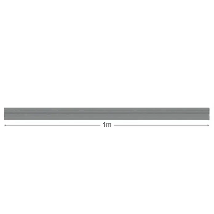 Floordirekt Treppenkantenprofil Michigan 100 cm Grau - Kunststoff, Grau, 100 x 4,2 cm - Ein Meter lange, graue Leiste für verschiedene Anwendungen, ideal für Modellbau oder Bastelprojekte.